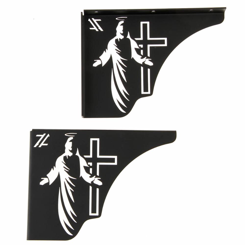 Mãos Francesas Pretas Decorativas 20cm Jesus Cristo Cruz em