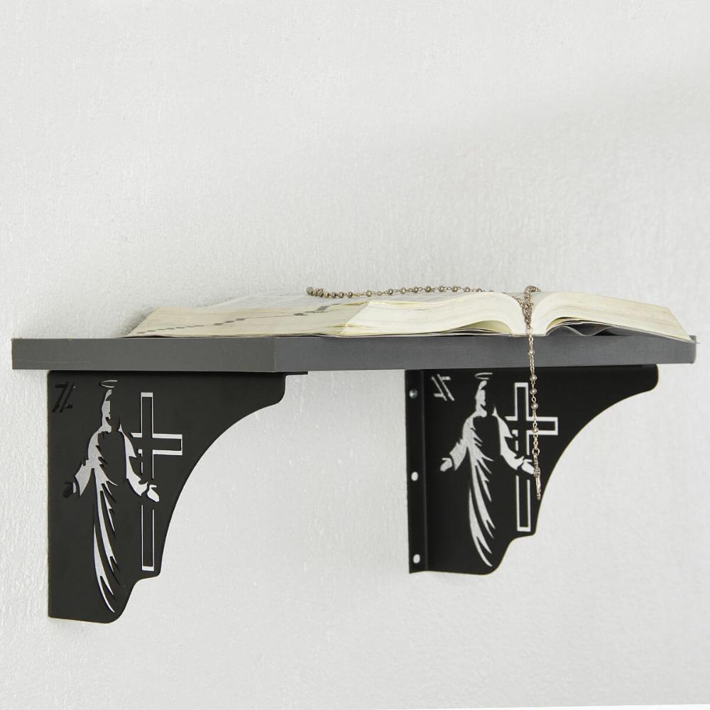 Mãos Francesas Pretas Decorativas 20cm Jesus Cristo Cruz em