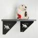 Mãos Francesas Pretas Ornamentadas em Aço Urso 20cm Decorati