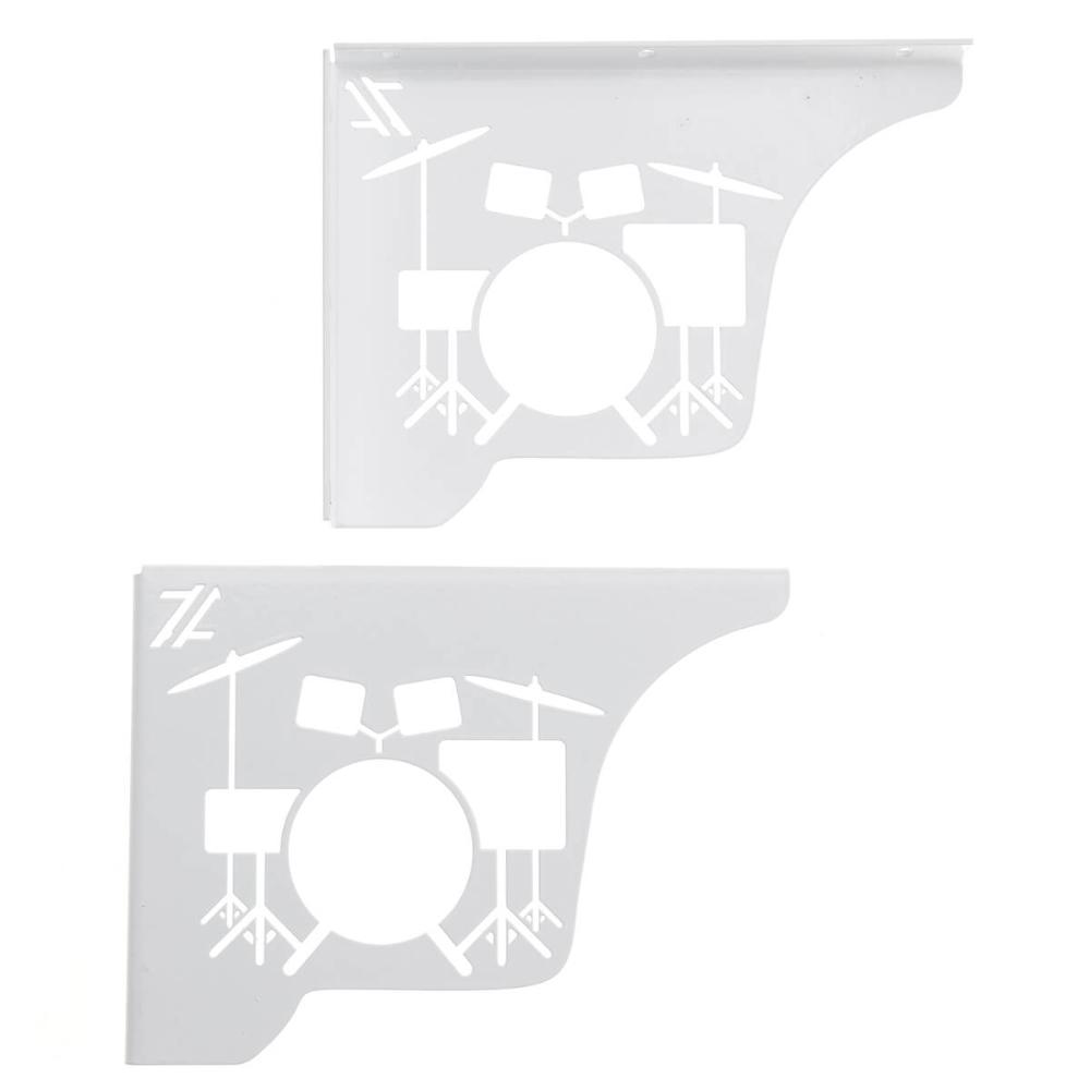 Par Mão Francesa Ornamentada Música Bateria 20cm Epóxi Branc