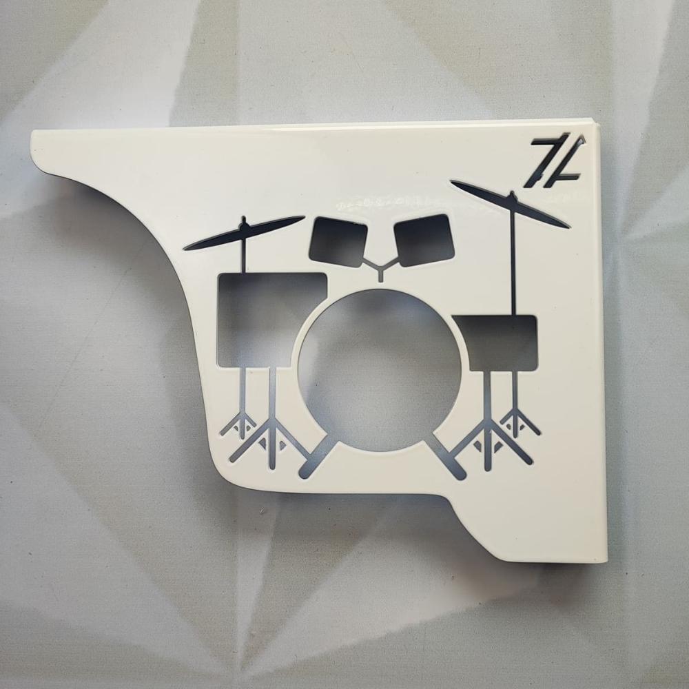 Par Mão Francesa Ornamentada Música Bateria 20cm Epóxi Branc