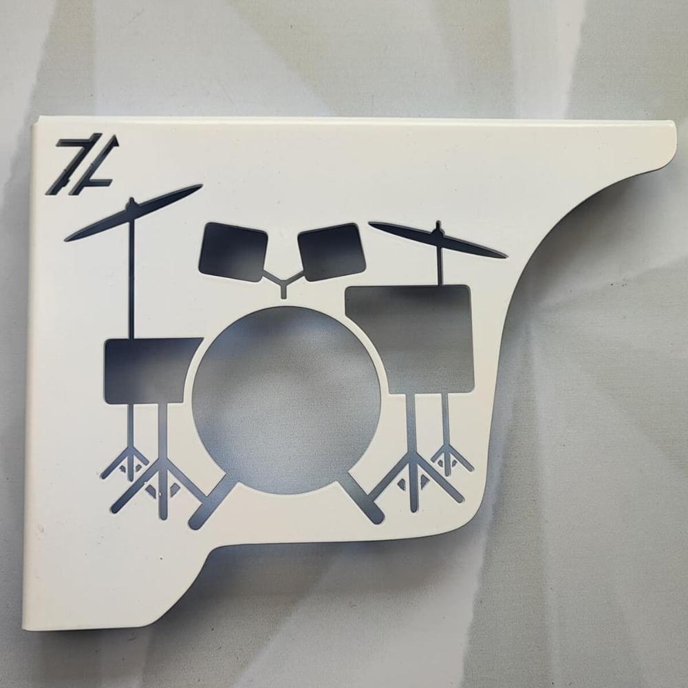 Par Mão Francesa Ornamentada Música Bateria 20cm Epóxi Branc