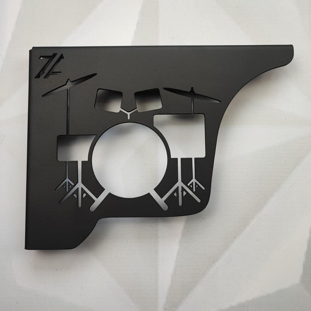 Par Mão Francesa Preta Decorativa 20cm Bateria Acústica Aço