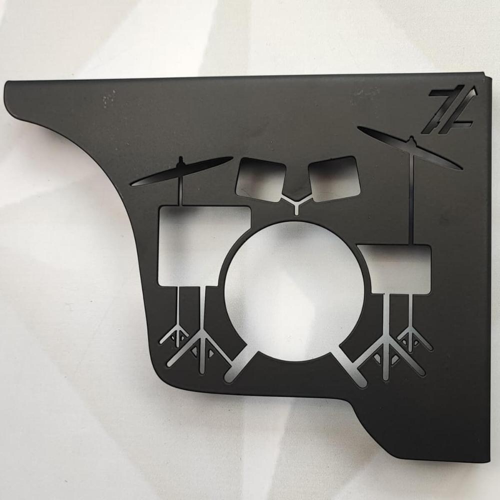 Par Mão Francesa Preta Decorativa 20cm Bateria Acústica Aço