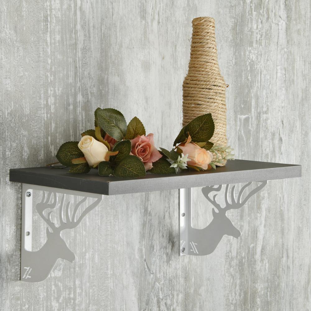 Par Mãos Francesas Branca Ornamentada Cervo 20cm Caçador Alc