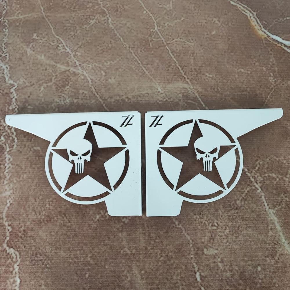 Par Mãos Francesas Brancas Ornamentadas 20cm 4x4 Estrela Cav
