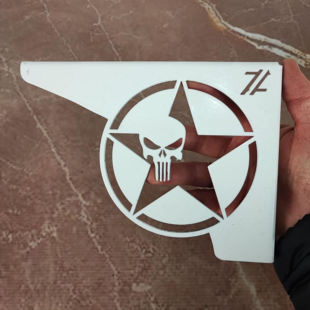 Par Mãos Francesas Brancas Ornamentadas 20cm 4x4 Estrela Cav