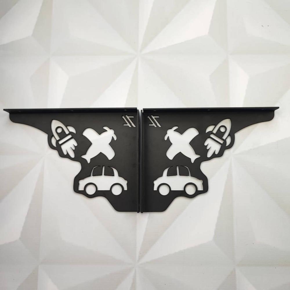 Par Mãos Francesas Decorativas 20cm Foguete Carro e Avião Pr