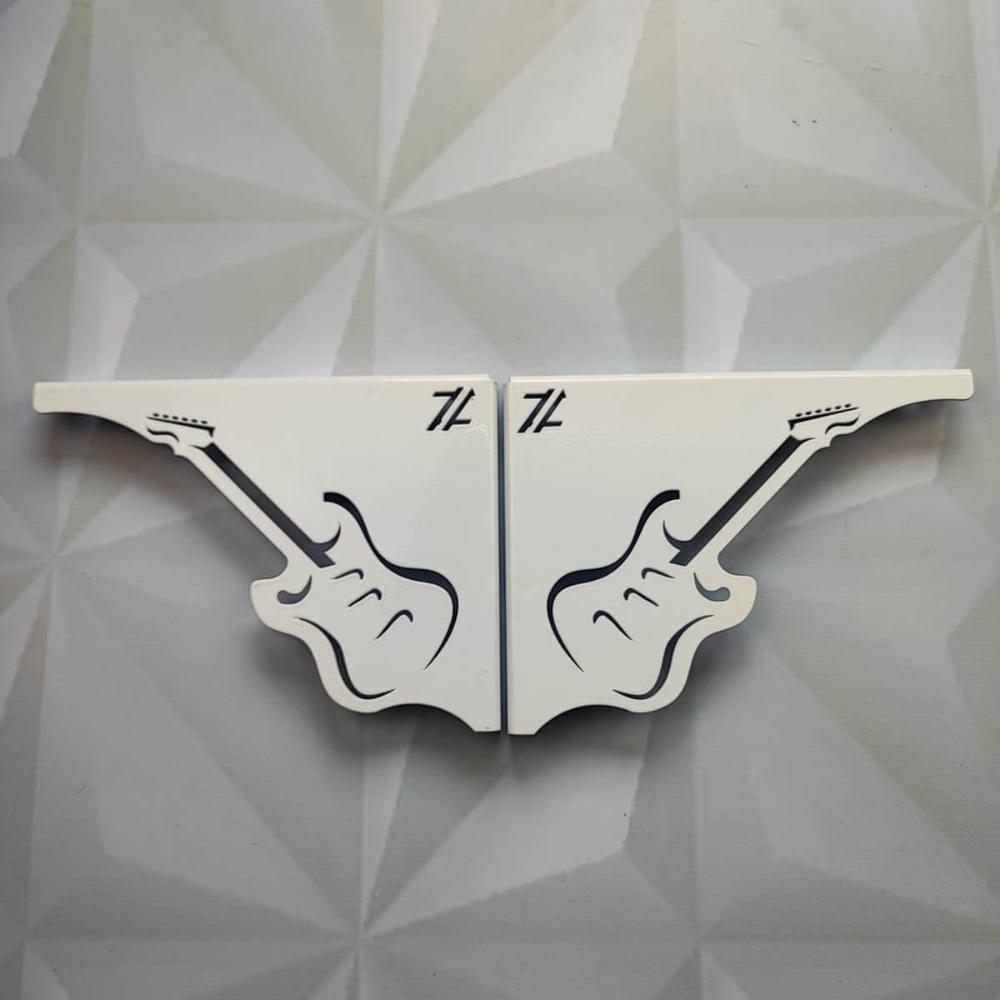 Par Mãos Francesas Decorativas 20cm Música Guitarra Branco A