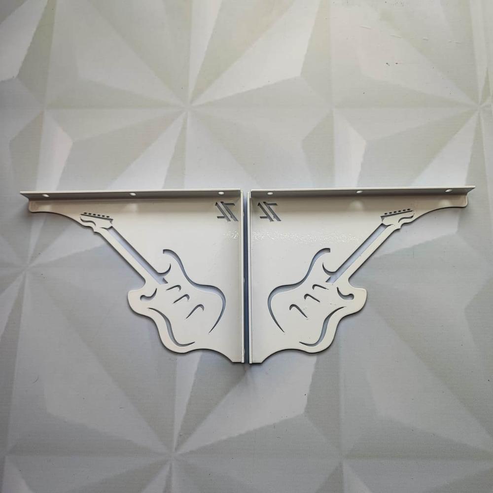 Par Mãos Francesas Decorativas 20cm Música Guitarra Branco A