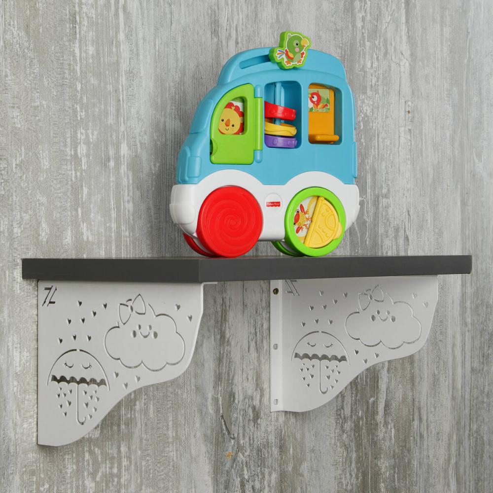 Par Mãos Francesas Decorativas 20cm Menina Chuva de Bençãos Branco Aço