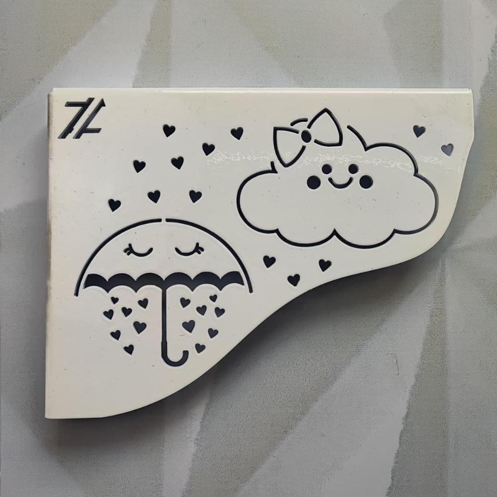 Par Mãos Francesas Decorativas 20cm Menina Chuva de Bençãos Branco Aço