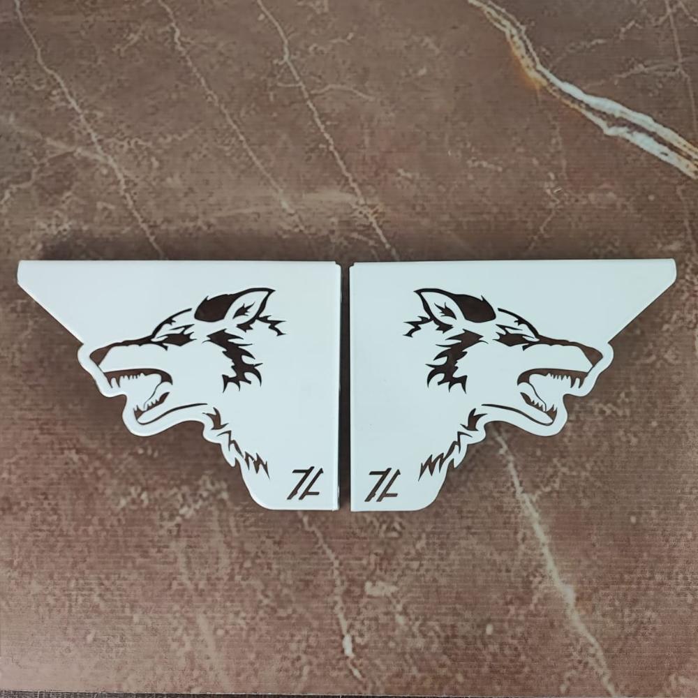 Par Mãos Francesas Ornamentada Lobo Branco Aço 20cm Industri