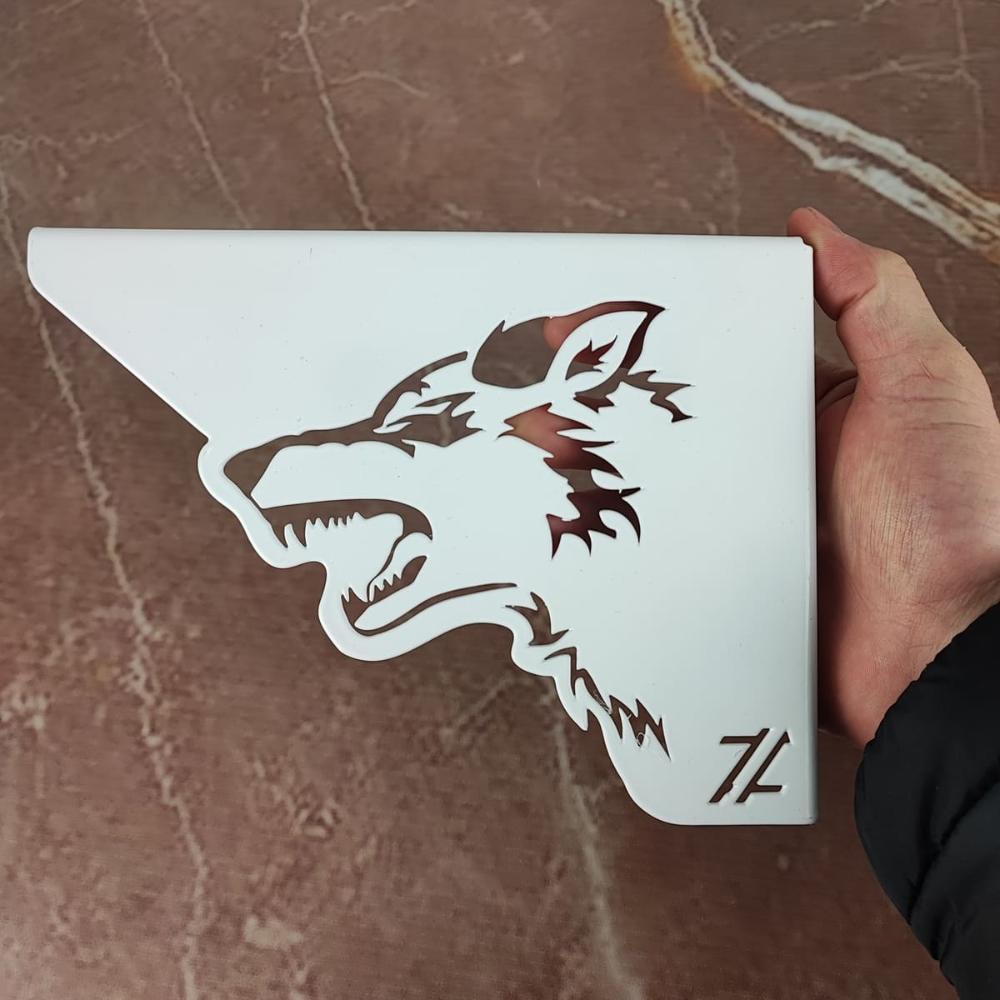 Par Mãos Francesas Ornamentada Lobo Branco Aço 20cm Industri