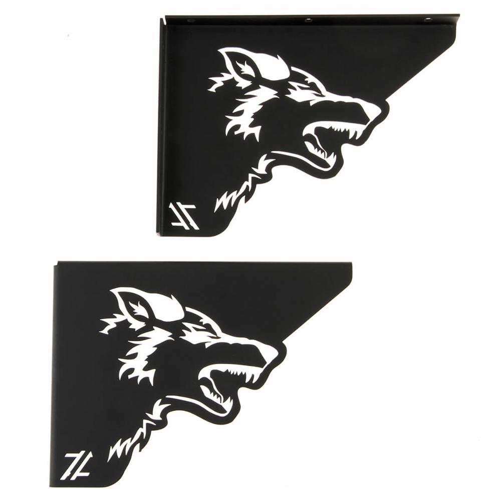 Par Mãos Francesas Ornamentada Lobo Preto Aço 20cm Industria