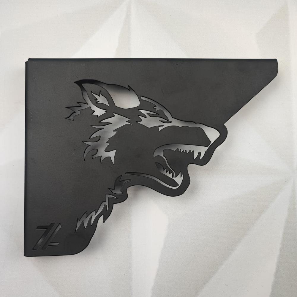Par Mãos Francesas Ornamentada Lobo Preto Aço 20cm Industria