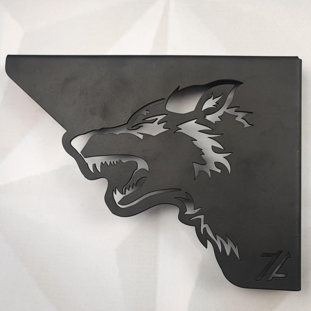 Par Mãos Francesas Ornamentada Lobo Preto Aço 20cm Industria