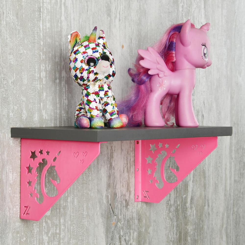 Par Mãos Francesas Ornamentadas Menina Unicórnio Rosa 20cm A
