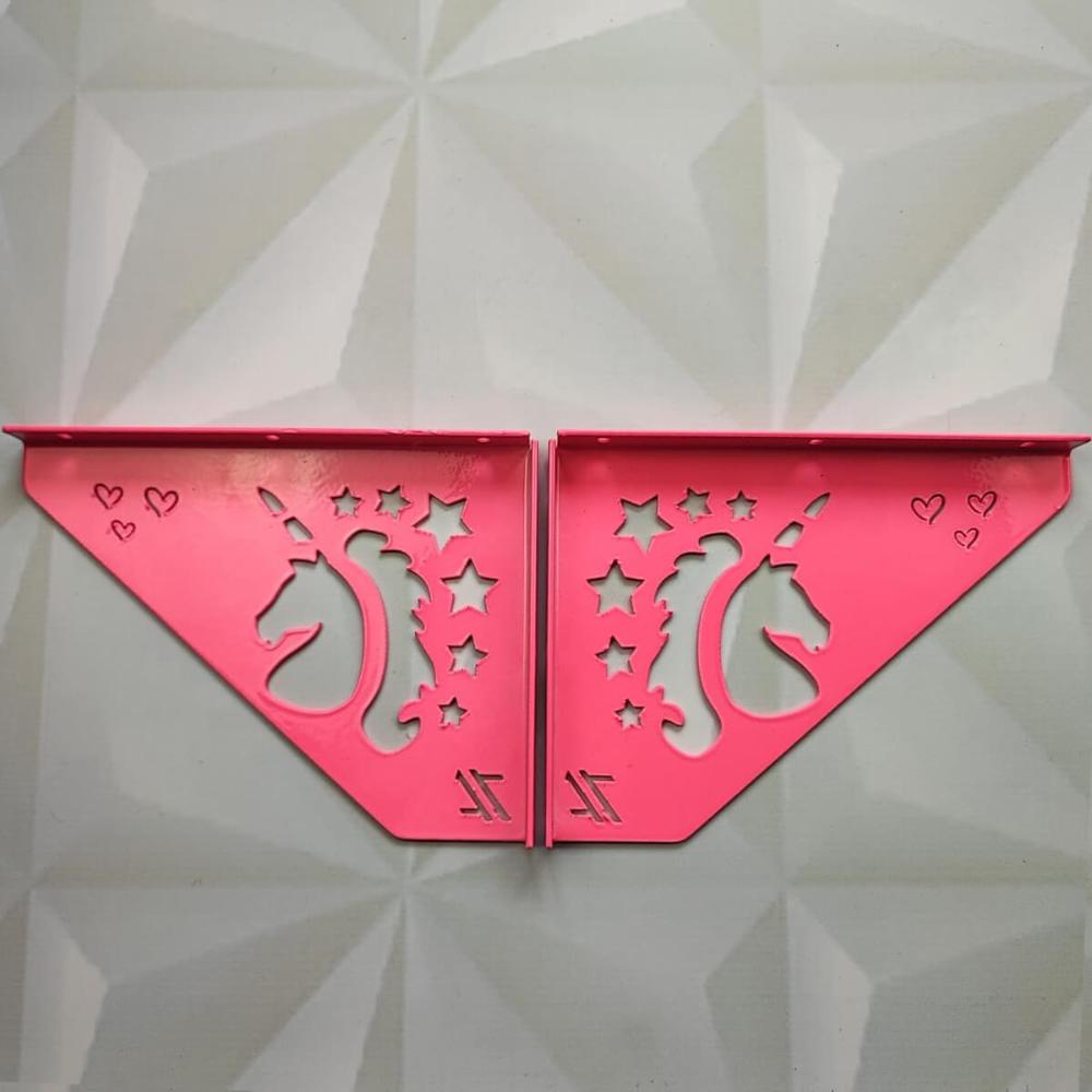 Par Mãos Francesas Ornamentadas Menina Unicórnio Rosa 20cm A
