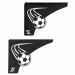 Par Mãos Francesas Pretas Decorativas 20cm Futebol Bola Rápi