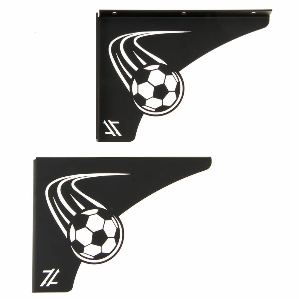 Par Mãos Francesas Pretas Decorativas 20cm Futebol Bola Rápi