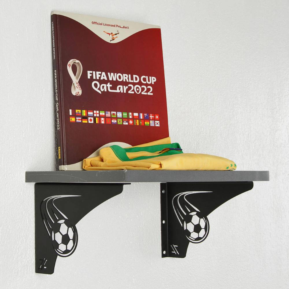 Par Mãos Francesas Pretas Decorativas 20cm Futebol Bola Rápi