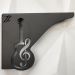 Par Mãos Francesas Pretas Decorativas 20cm Violão em Aço Zarg para Prateleira