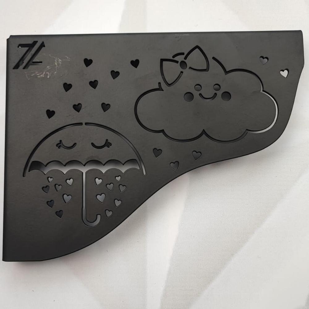 Par Mãos Francesas Pretas Decorativas Aço 20cm Chuva de Benç