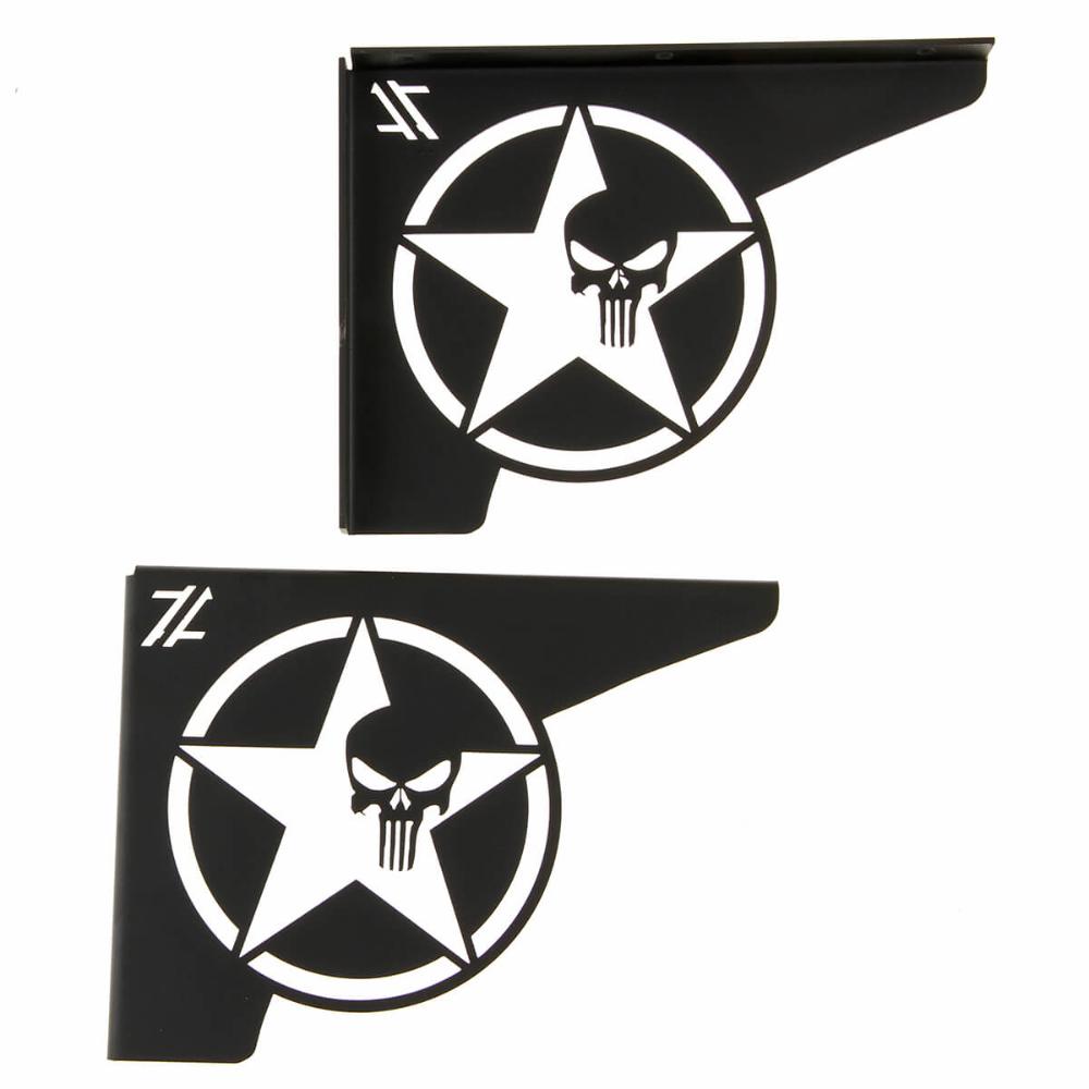 Par Mãos Francesas Pretas Ornamentadas 20cm 4x4 Estrela Cave