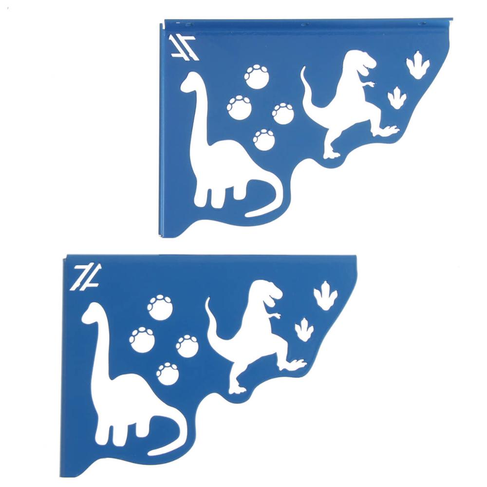 Par Mãos Francesas de Aço Decorativas 20cm Dinossauros Azul