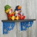 Par Mãos Francesas de Aço Decorativas 20cm Dinossauros Azul