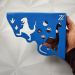 Par Mãos Francesas de Aço Decorativas 20cm Dinossauros Azul