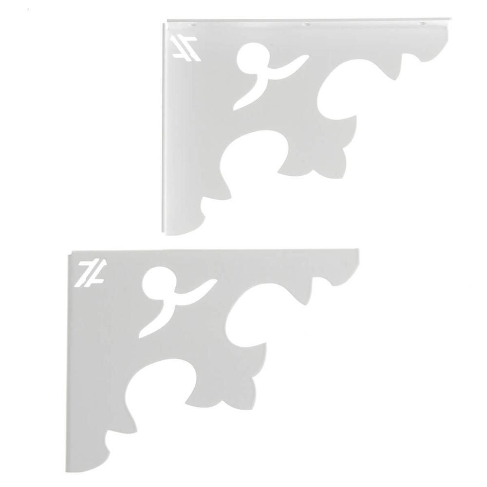 Par de Mãos Francesas Arabesco 20cm Abstrato Pontudo Branco