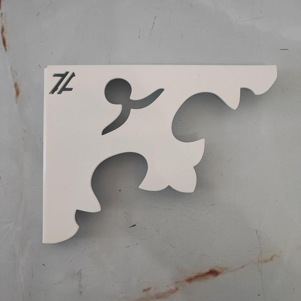 Par de Mãos Francesas Arabesco 20cm Abstrato Pontudo Branco