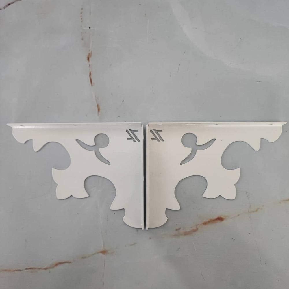Par de Mãos Francesas Arabesco 20cm Abstrato Pontudo Branco