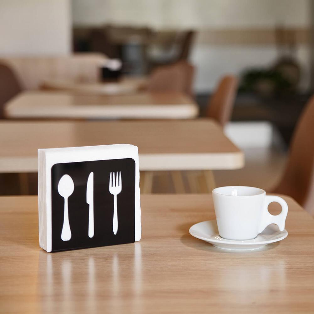 Porta Guardanapo Preto Acrílico Decorativo Talheres de Mesa