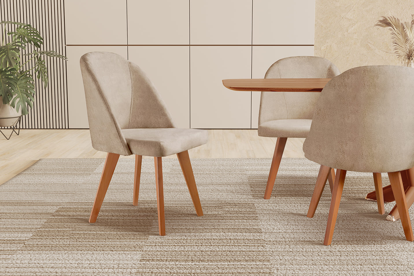 Cadeira Para Mesa De Jantar Lua - Milano Bege
