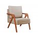 Kit 02 Poltronas Mona Luxo Madeira - Linho Bege