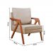 Kit 02 Poltronas Mona Luxo Madeira - Linho Bege