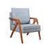 Kit 02 Poltronas Mona Luxo Madeira Linho Cinza