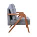 Kit 02 Poltronas Mona Luxo Madeira Linho Cinza