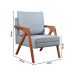 Kit 02 Poltronas Mona Luxo Madeira Linho Cinza
