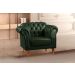 Poltrona Chesterfield Duque - Couro Ecológico Verde Militar