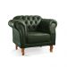 Poltrona Chesterfield Duque - Couro Ecológico Verde Militar