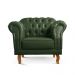 Poltrona Chesterfield Duque - Couro Ecológico Verde Militar