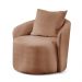 Poltrona Decorativa Curva Califórnia Bouclé Laranja