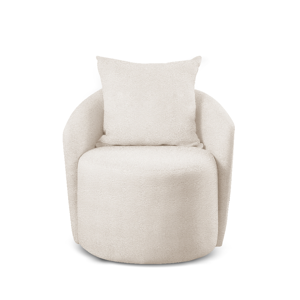 Poltrona Decorativa Curva Califórnia Bouclé Nude