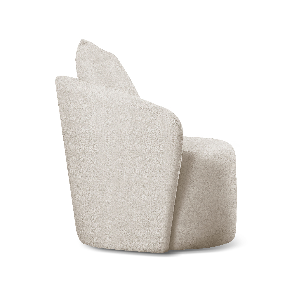 Poltrona Decorativa Curva Califórnia Bouclé Nude