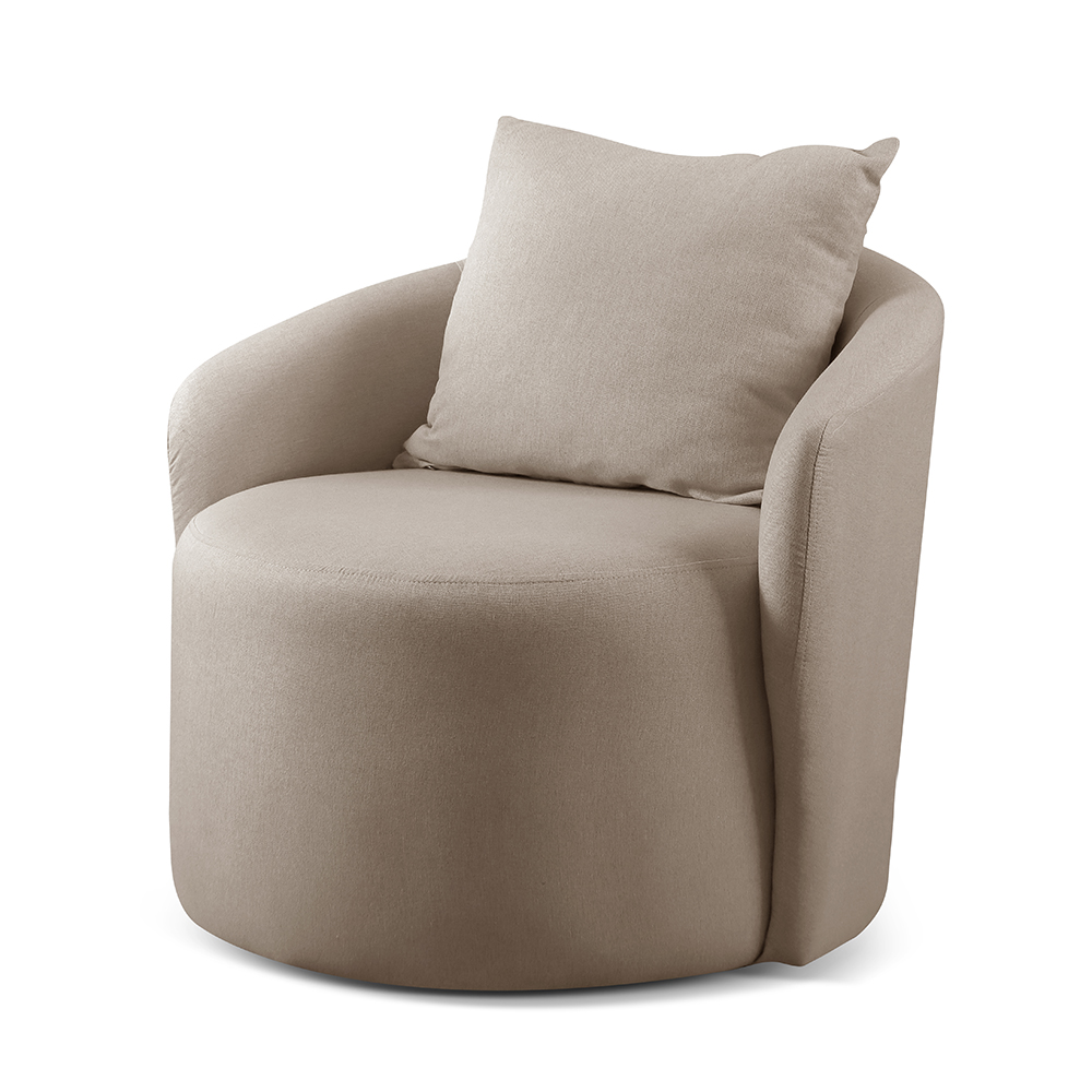 Poltrona Decorativa Curva Califórnia Linho Bege