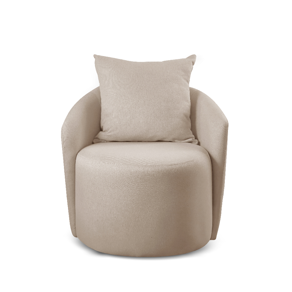 Poltrona Decorativa Curva Califórnia Linho Bege